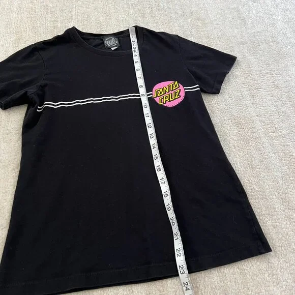 Santa Cruz Black Classic Dot Short Sleeve Crewneck Graphic T Shirt Tee - Picture 5 of 8